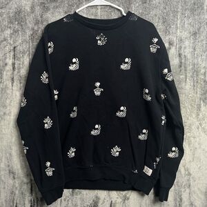 Disney Vans Large Black & White Cheshire Cat Sweatshirt Glow in the Dark